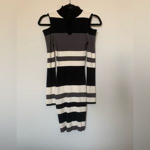 Say What Color Block Mock Neck Bodycon Sweater Dress Size Medium
